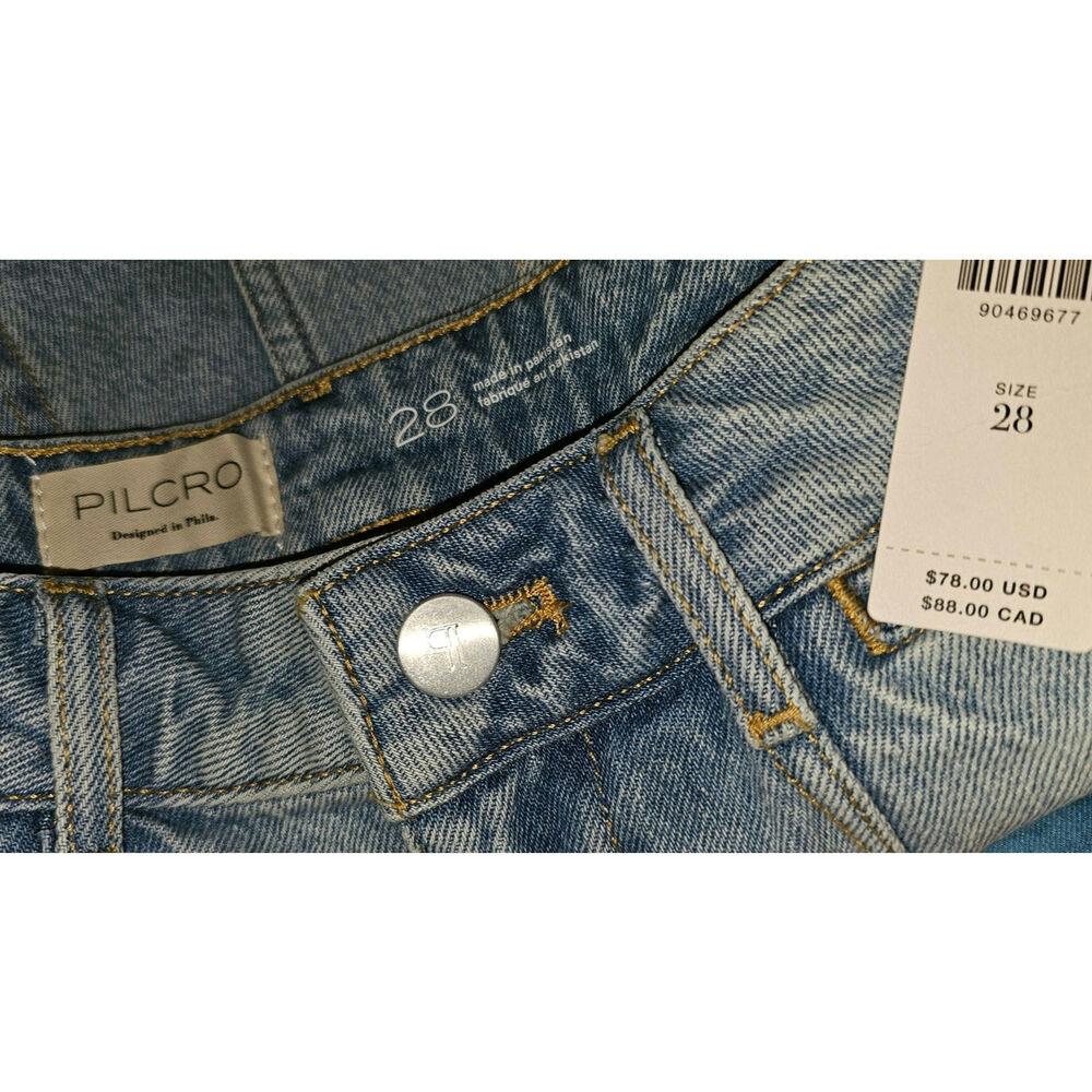 NWT Anthropologie Pilcro Pitched Micro Denim Shorts $78 SIZE 28 Light Blue - Picture 10 of 11